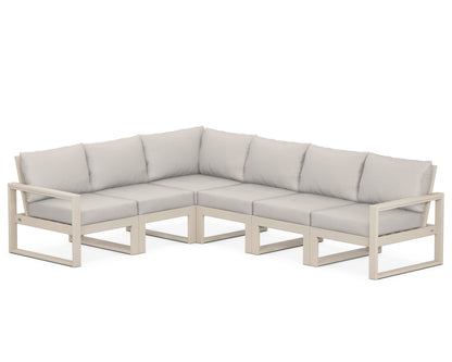POLYWOOD® EDGE 6-Piece Modular Deep Seating Set in Sand / Cast Ash