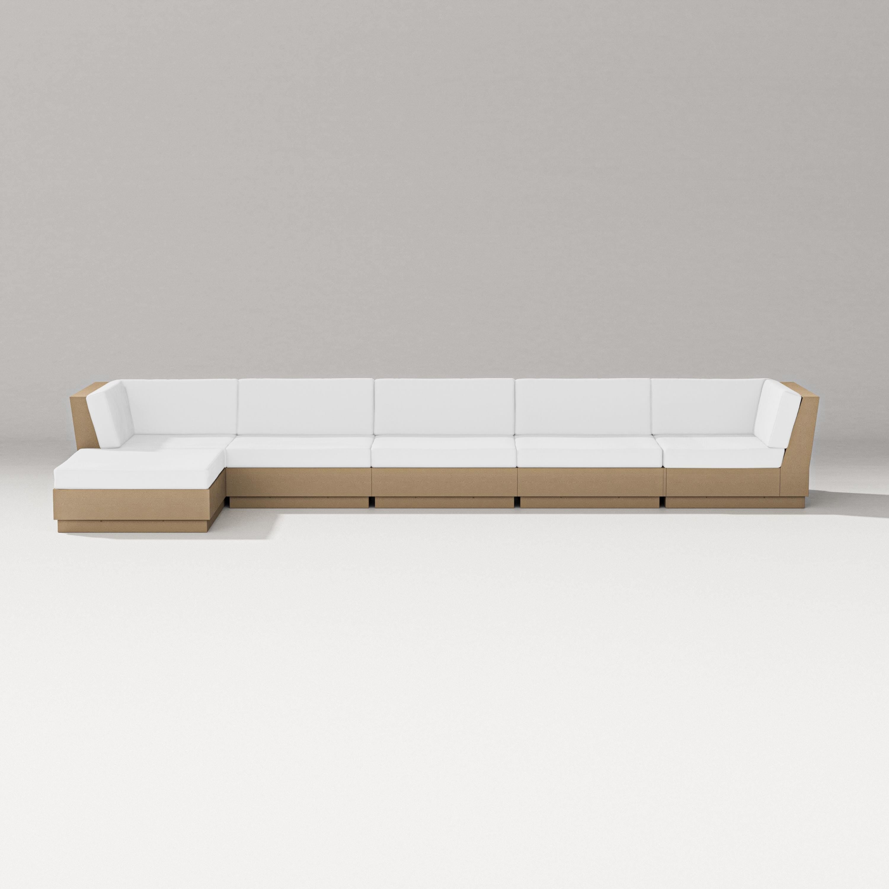 PW Designer Series Elevate 6-Piece Chaise Sectional in Vintage Sahara / Natural