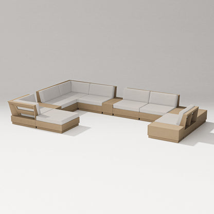 PW Designer Series Elevate 12-Piece Conversation Sectional Set in Vintage Sahara / Cast Ash