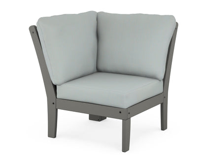 POLYWOOD® Braxton Modular Corner Chair in Slate Grey / Spa