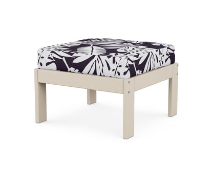 POLYWOOD® Vineyard Modular Ottoman in Sand / Leaf Navy