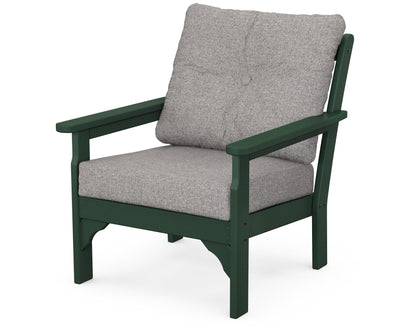 POLYWOOD® Vineyard Deep Seating Chair in Green / Grey Mist