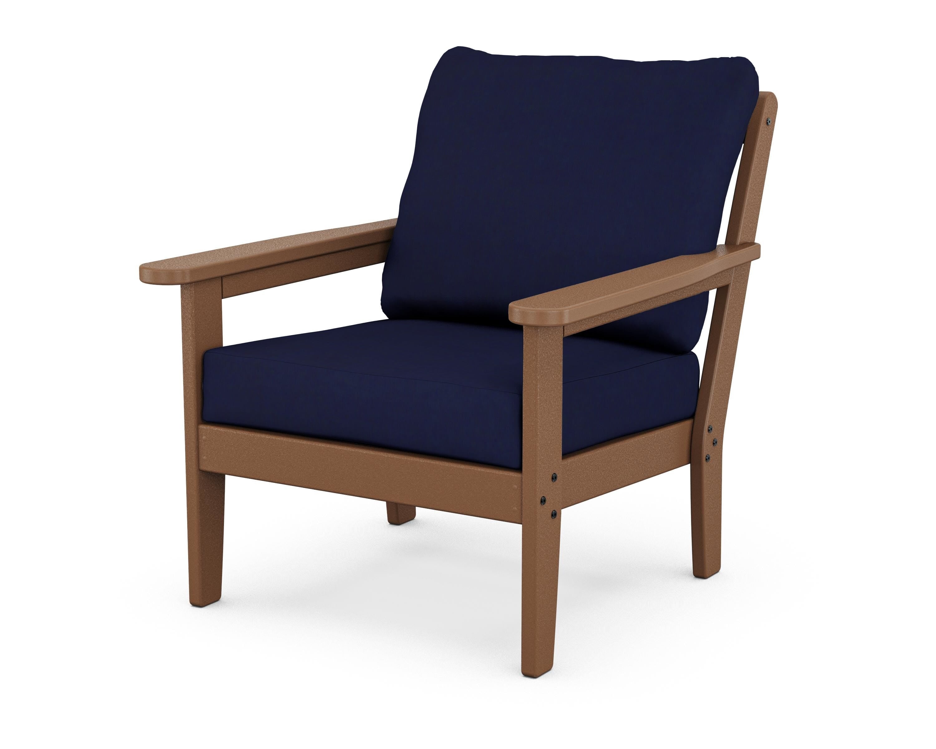 Country Living Cottage Deep Seating Chair in Teak / Navy