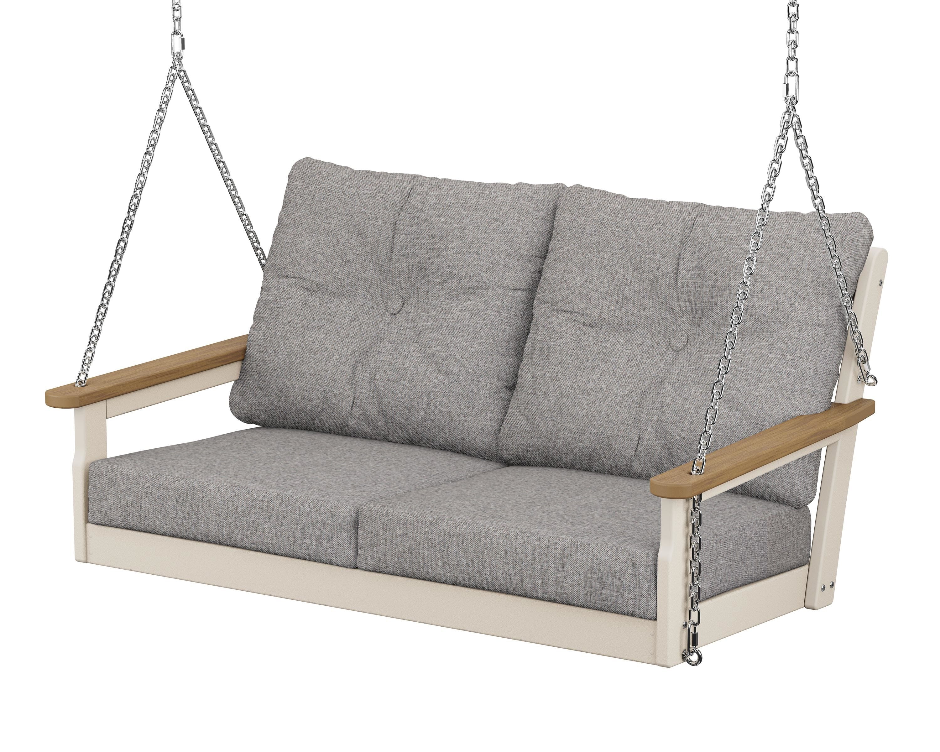 POLYWOOD® Vineyard Deep Seating Swing in Sand / Natural / Grey Mist