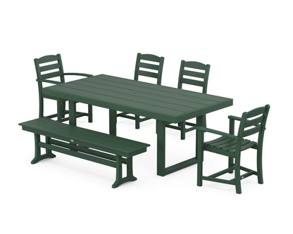 POLYWOOD® La Casa Café 6-Piece Dining Set with Bench in Green