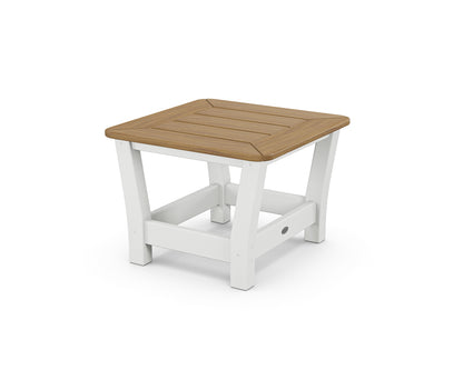 POLYWOOD® Harbour Slat End Table in White / Natural