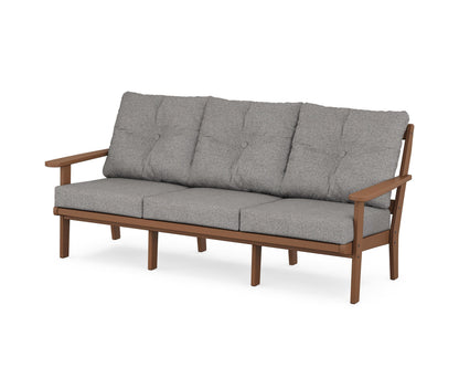 POLYWOOD® Mission Deep Seating Sofa in Teak / Grey Mist