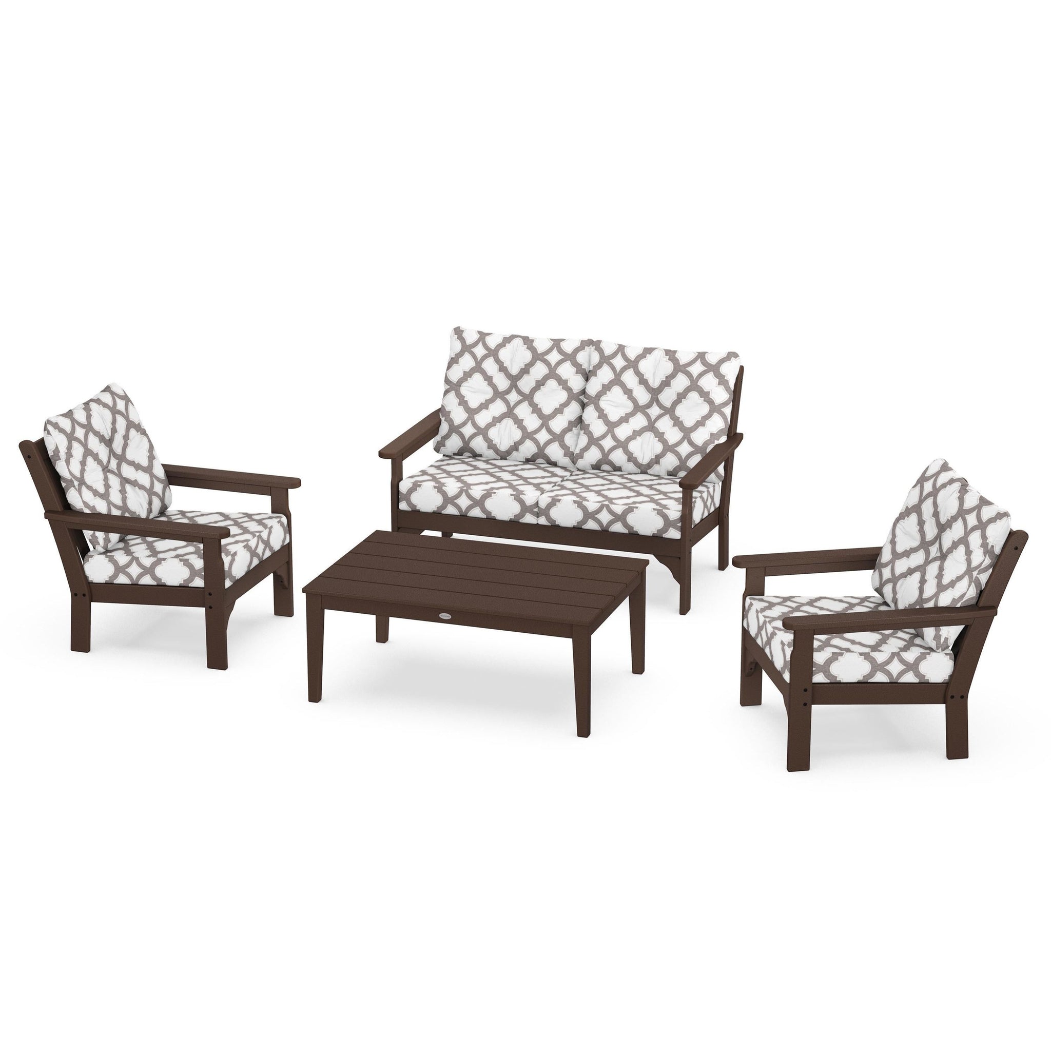 Vineyard 4 Piece Deep Seating Set - Mahogany