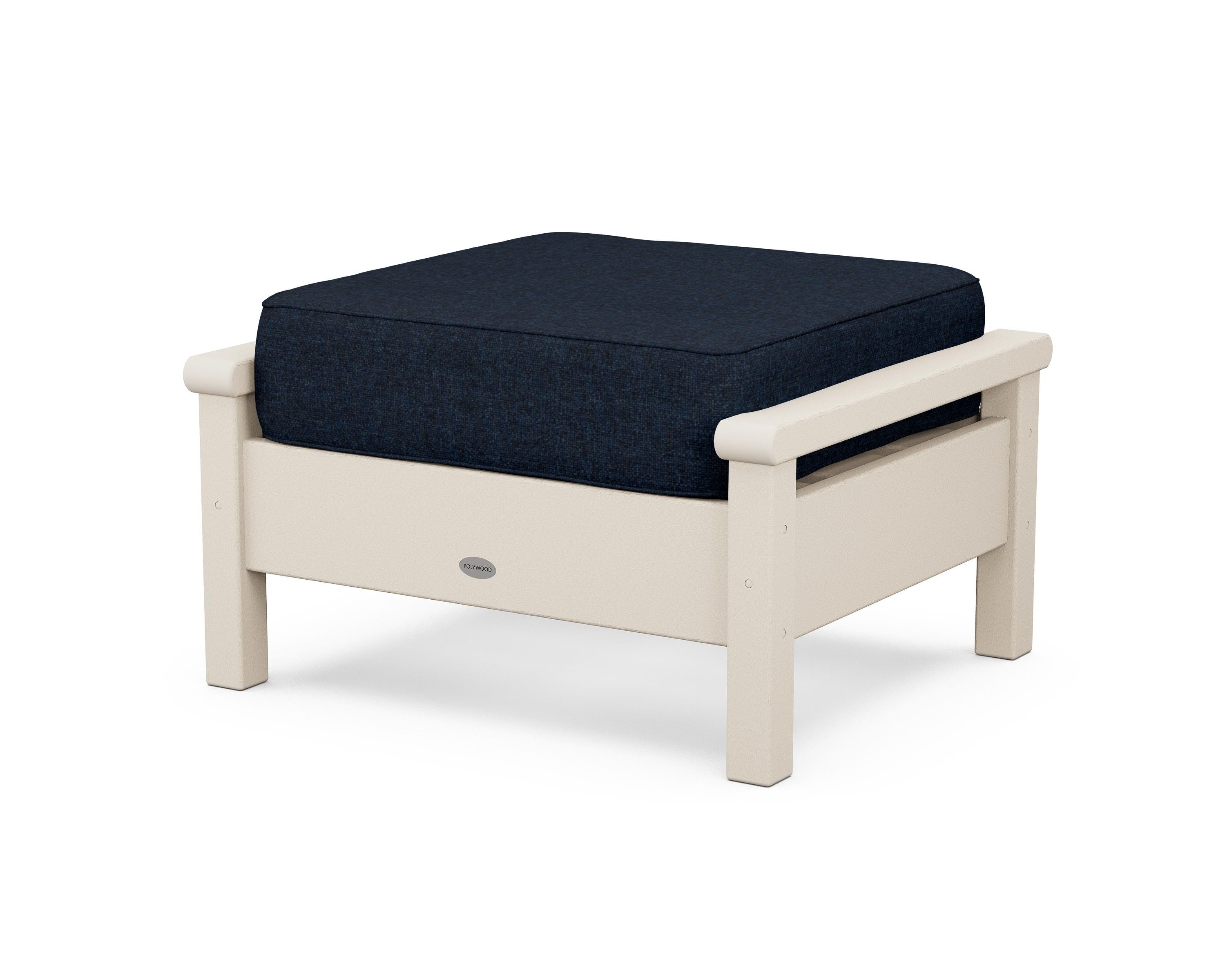 POLYWOOD® Harbour Deep Seating Ottoman in Sand / Marine Indigo