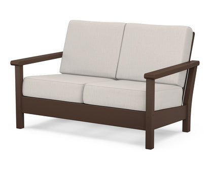 POLYWOOD® Harbour Deep Seating Loveseat in Mahogany / Cast Ash