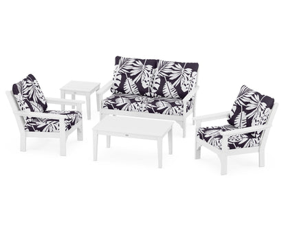 Vineyard 5 Piece Deep Seating Set - White