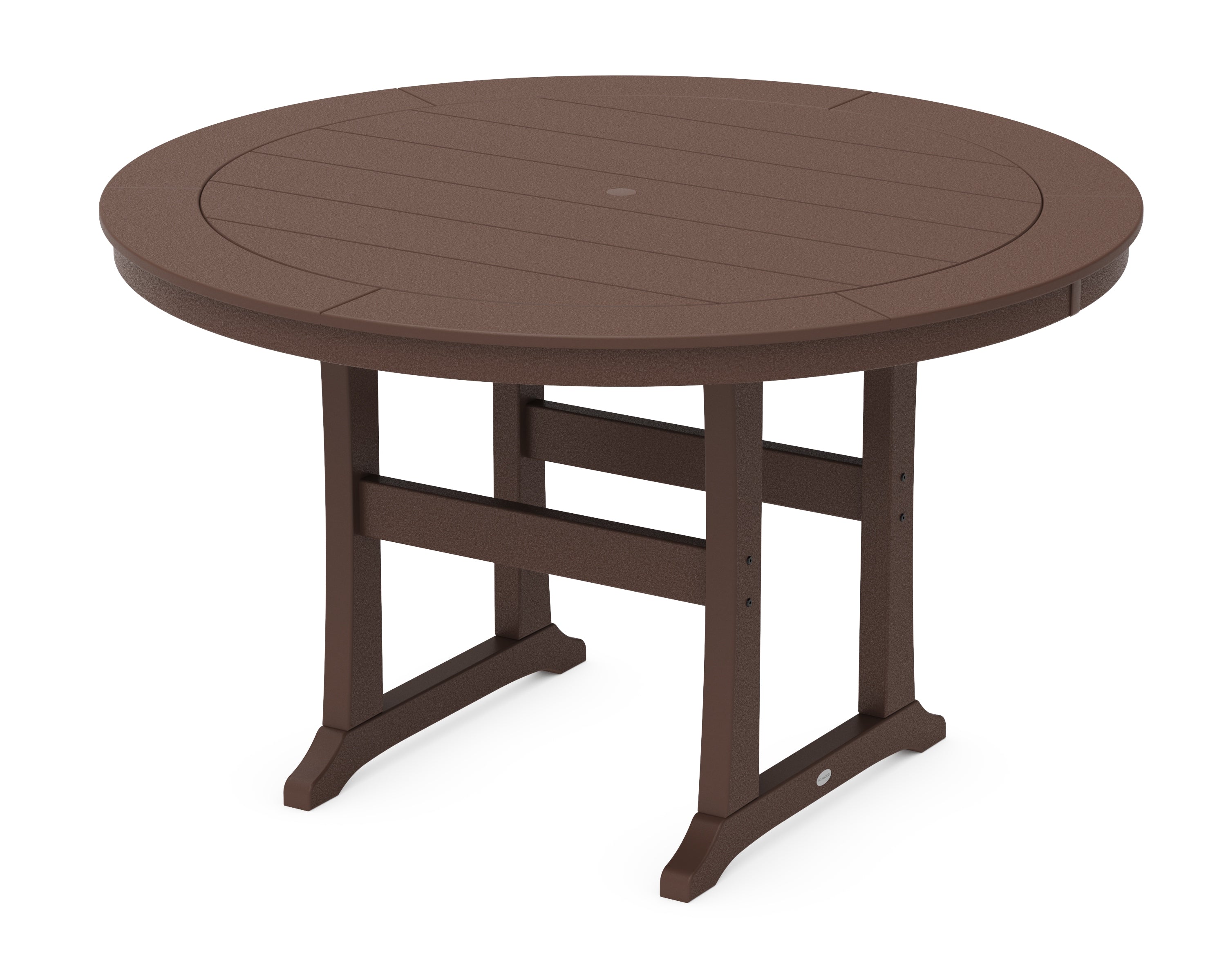 POLYWOOD® Nautical Trestle 60" Round Counter Table in Mahogany