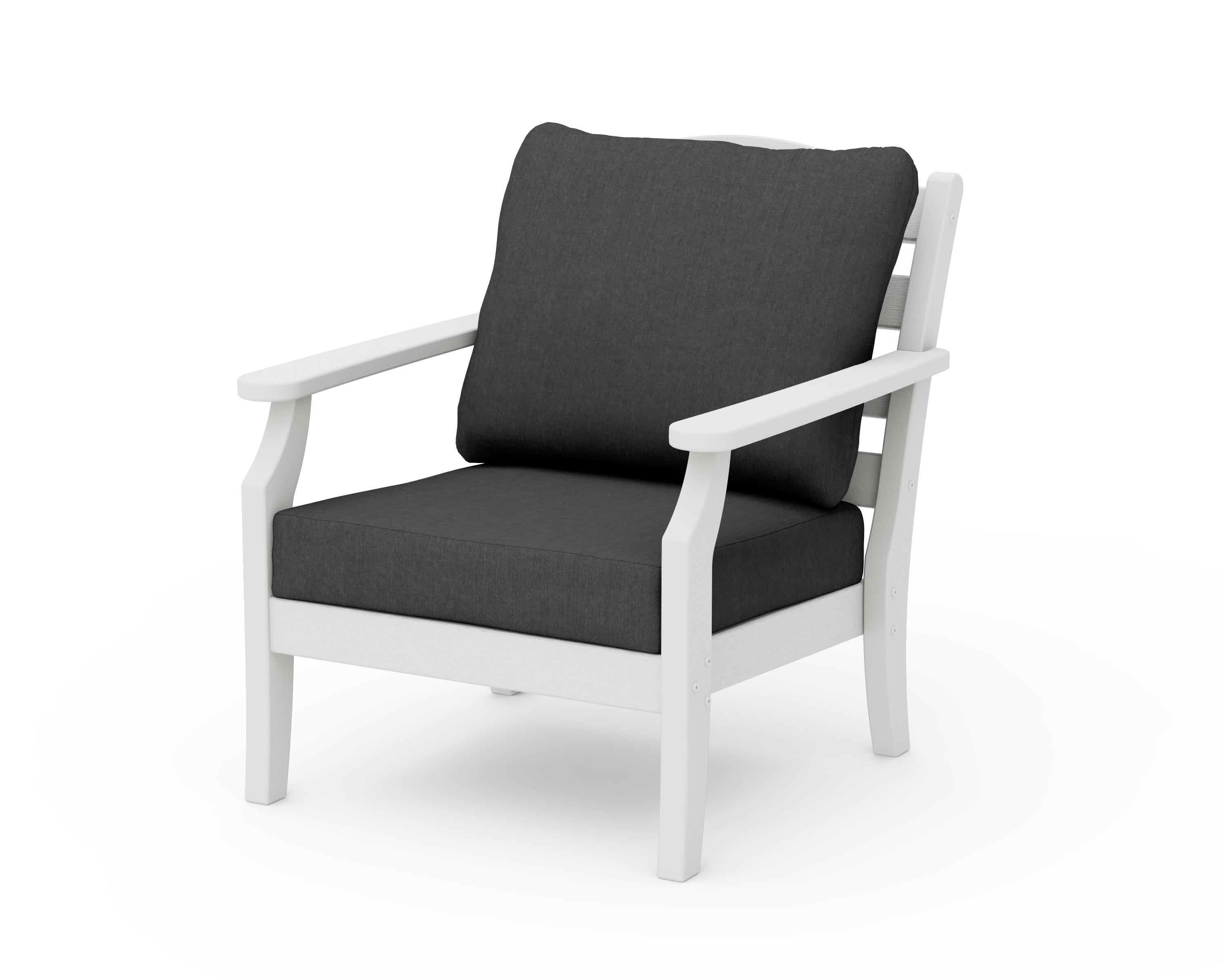 Draper James™ by  POLYWOOD® Savannah Deep Seating Chair in Vintage White / Spectrum Carbon