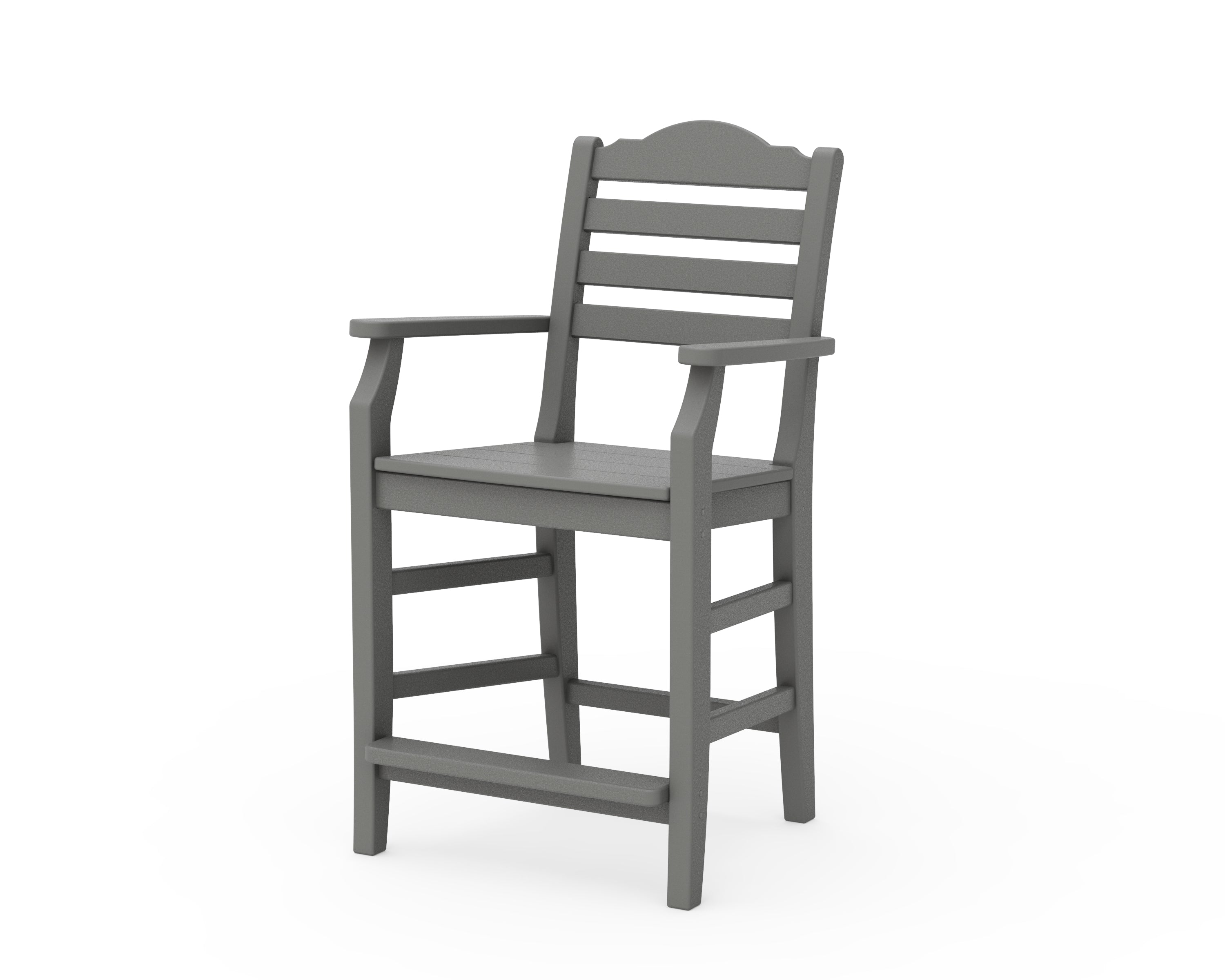 Draper James™ by  POLYWOOD® Savannah Counter Arm Chair in Slate Grey