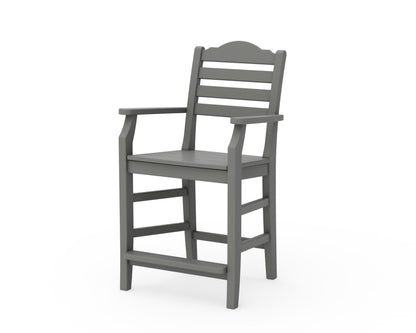 Draper James™ by  POLYWOOD® Savannah Counter Arm Chair in Slate Grey