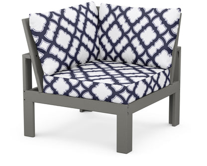 Unbranded Modular Corner Chair in Slate Grey / Trellis Navy