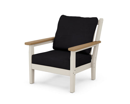 POLYWOOD® Chippendale Deep Seating Chair in Sand / Natural / Midnight Linen