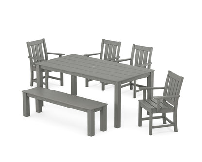 POLYWOOD® Oxford 6-Piece Parsons Dining Set with Bench in Slate Grey
