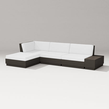 PW Designer Series Elevate Chaise Sectional in Vintage Coffee / Natural