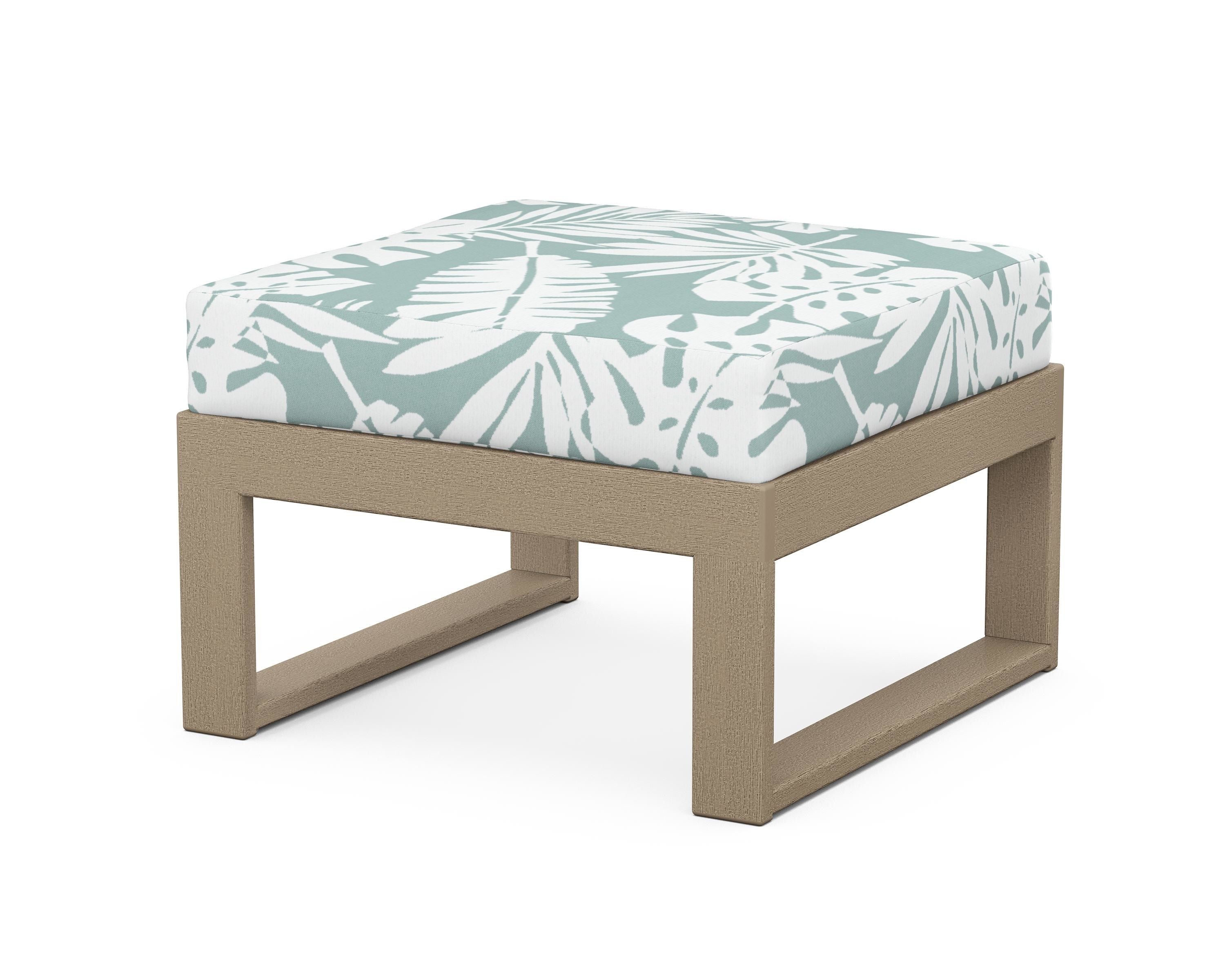 Unbranded Modular Ottoman - Modern in Vintage Sahara / Leaf Glacier Spa