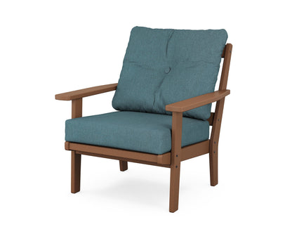 POLYWOOD® Oxford Deep Seating Chair in Teak / Ocean Teal