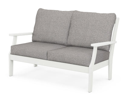 POLYWOOD® Braxton Deep Seating Loveseat in Vintage White / Grey Mist