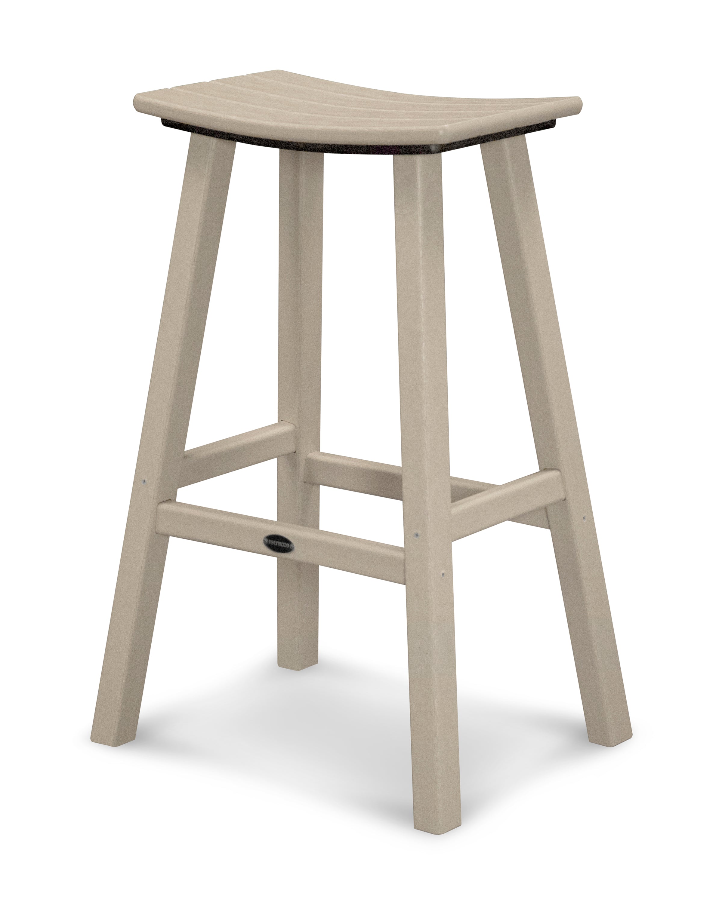 POLYWOOD® Traditional 30" Saddle Bar Stool in Sand
