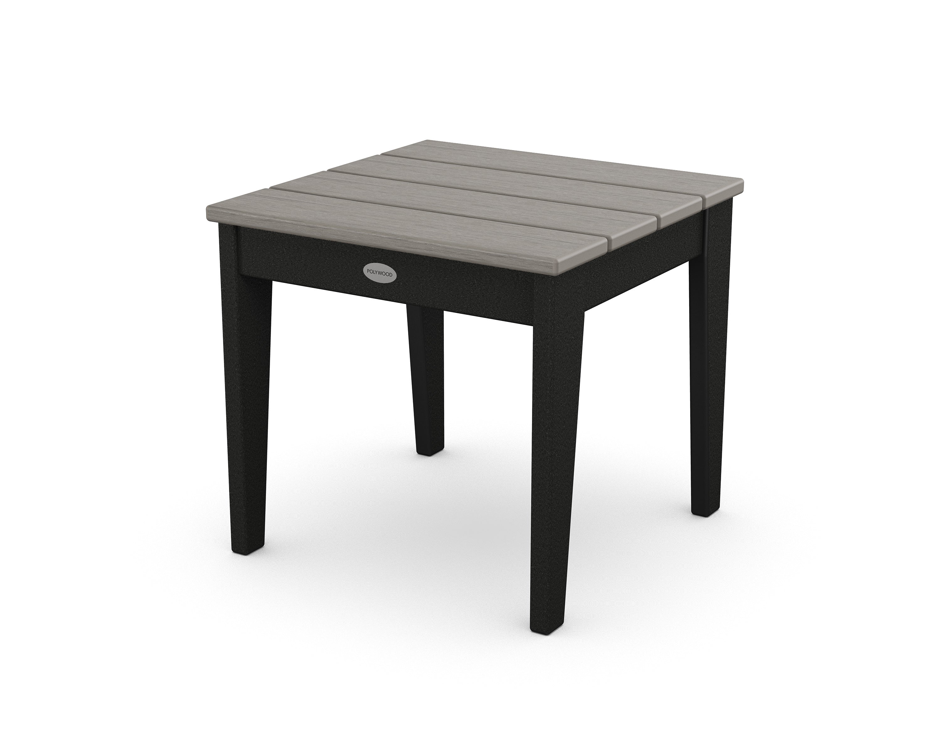 POLYWOOD® Newport 18" Side Table in Black / Driftwood