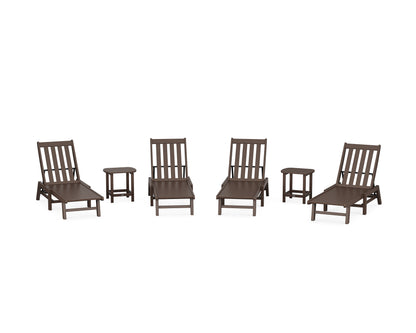 POLYWOOD® Vineyard 6-Piece Chaise Set in Mahogany