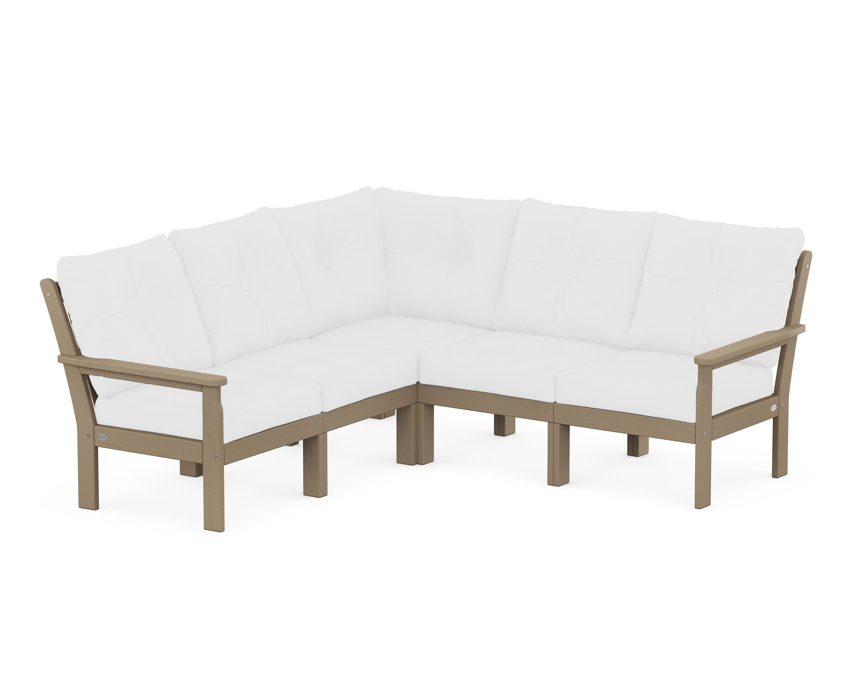 POLYWOOD® Vineyard 5-Piece Sectional in Vintage Sahara / Natural