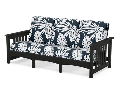 POLYWOOD® Club Mission Sofa in Black / Leaf Marine Indigo