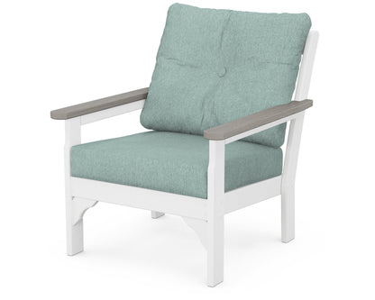 POLYWOOD® Vineyard Deep Seating Chair in White / Driftwood / Glacier Spa
