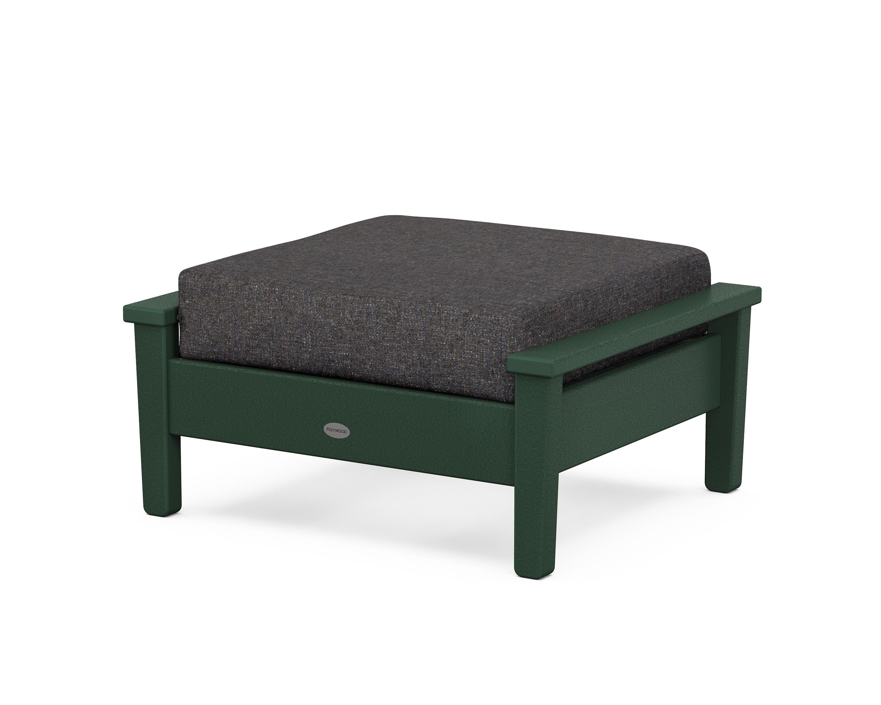 POLYWOOD® Prescott Deep Seating Ottoman in Green / Ash Charcoal