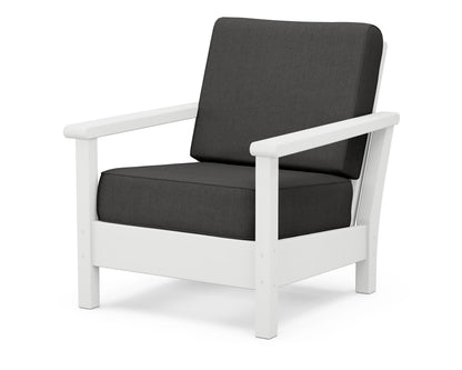 POLYWOOD® Harbour Deep Seating Chair in White / Spectrum Carbon