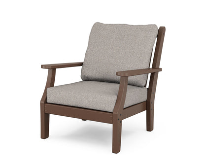 Country Living Wovendale Deep Seating Chair in Mahogany / Weathered Tweed