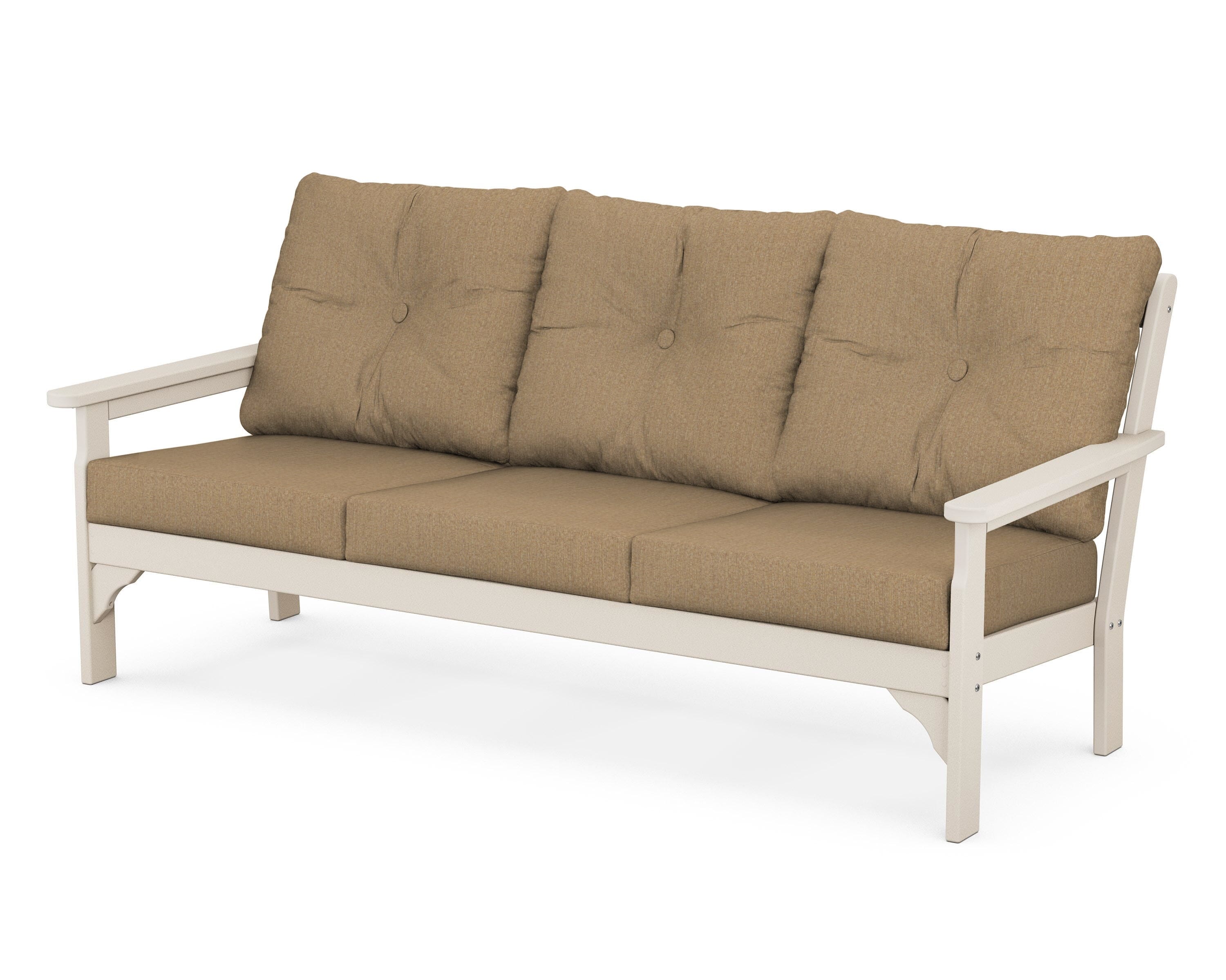 POLYWOOD® Vineyard Deep Seating Sofa in Sand / Sesame