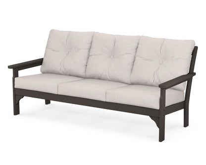POLYWOOD® Vineyard Deep Seating Sofa in Vintage Coffee / Dune Burlap