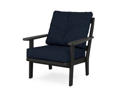 POLYWOOD® Mission Deep Seating Chair in Black / Marine Indigo