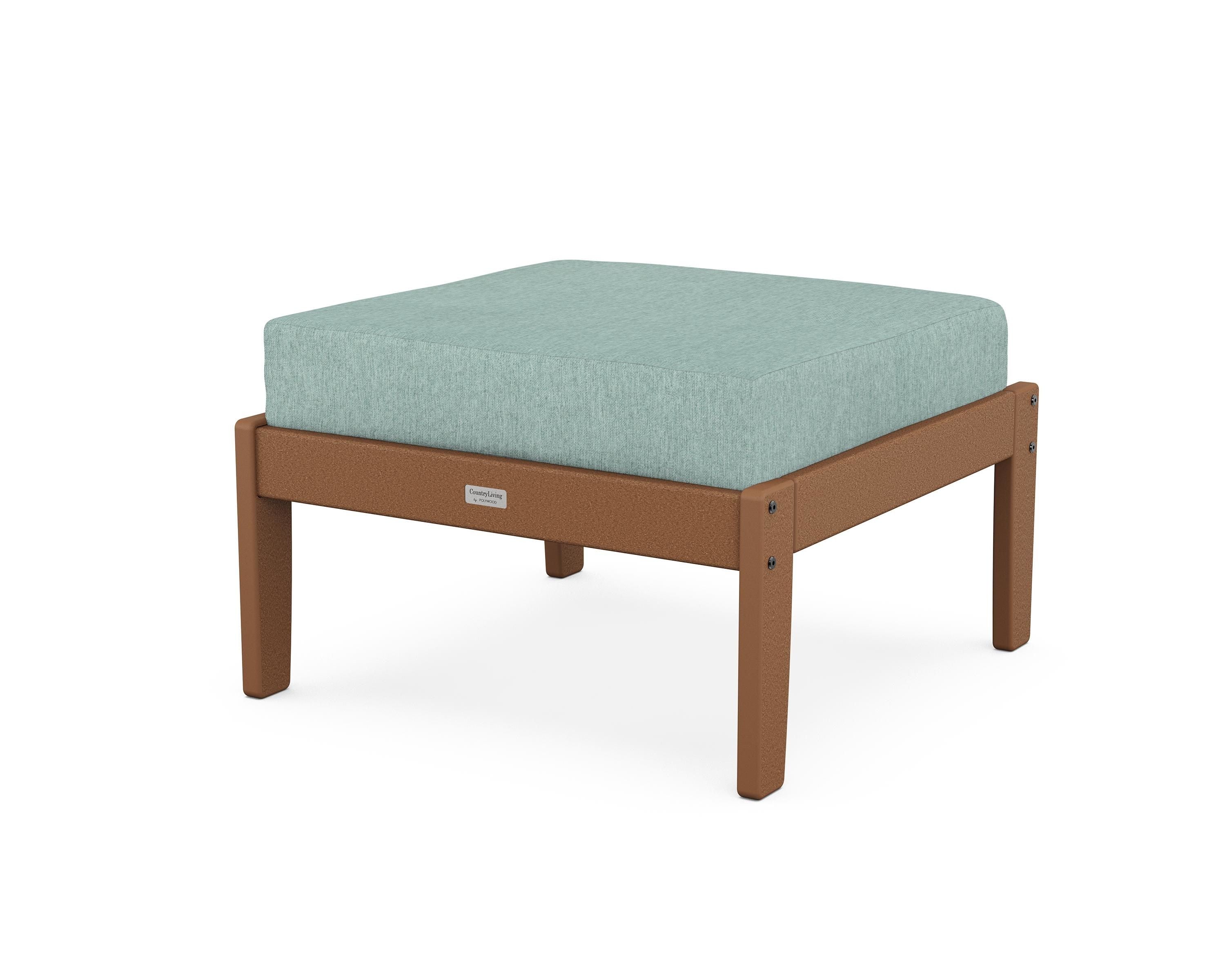 Country Living Cottage Deep Seating Ottoman in Teak / Glacier Spa