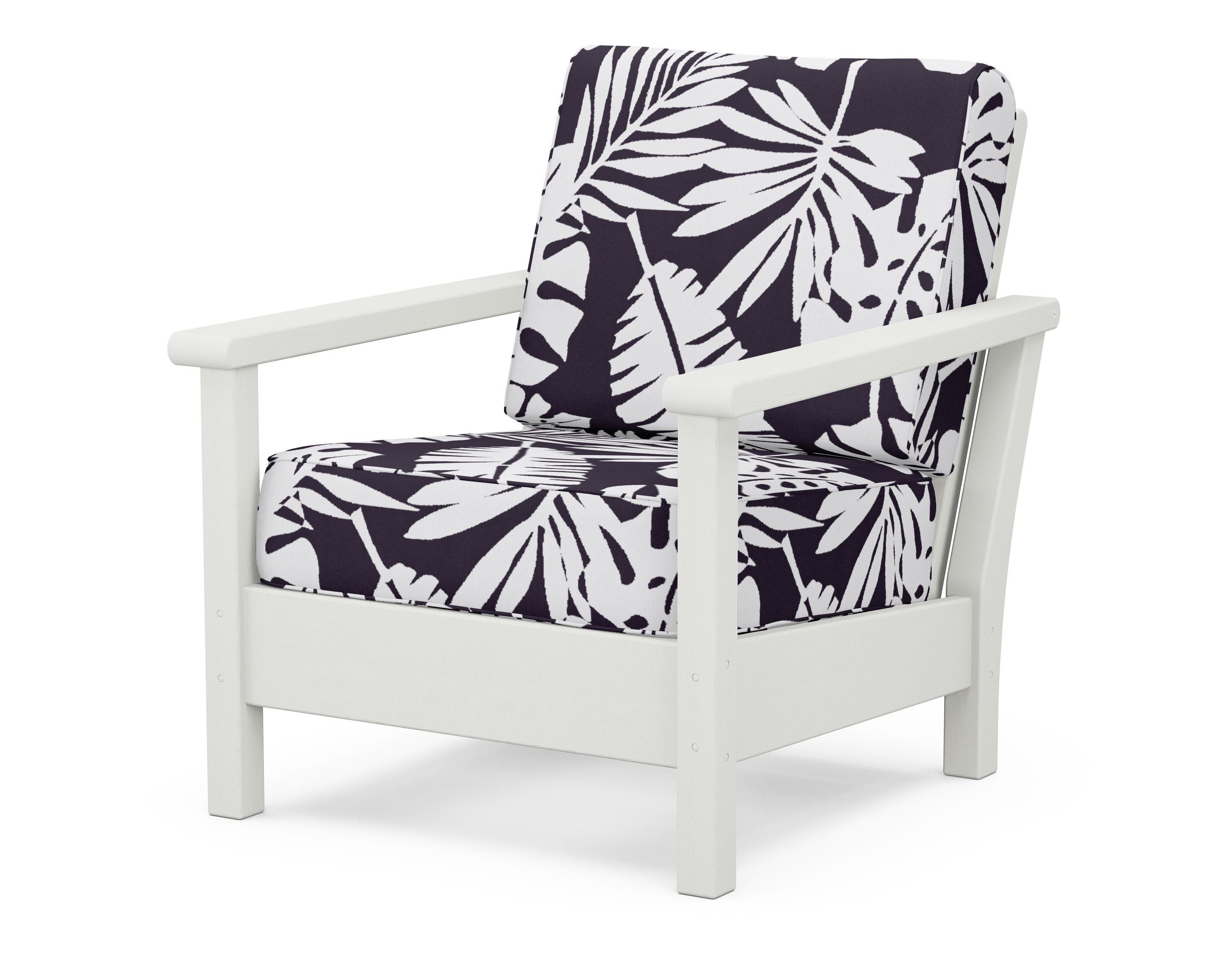 POLYWOOD® Harbour Deep Seating Chair in Vintage White / Leaf Navy