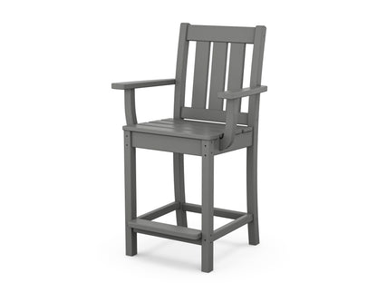 POLYWOOD® Oxford Counter Arm Chair in Slate Grey
