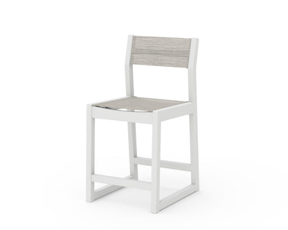 POLYWOOD® EDGE Sling Counter Side Chair in White / Birch Sling