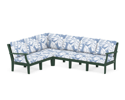 POLYWOOD® Braxton Modular 6-Piece Deep Seating Set in Green / Leaf Sky Blue