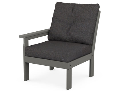 POLYWOOD® Vineyard Modular Left Arm Chair in Slate Grey / Ash Charcoal