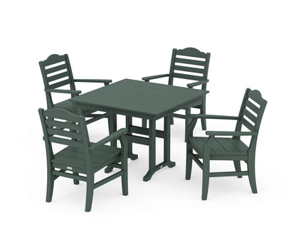 POLYWOOD® Savannah 5-Piece Farmhouse Dining Set in Green