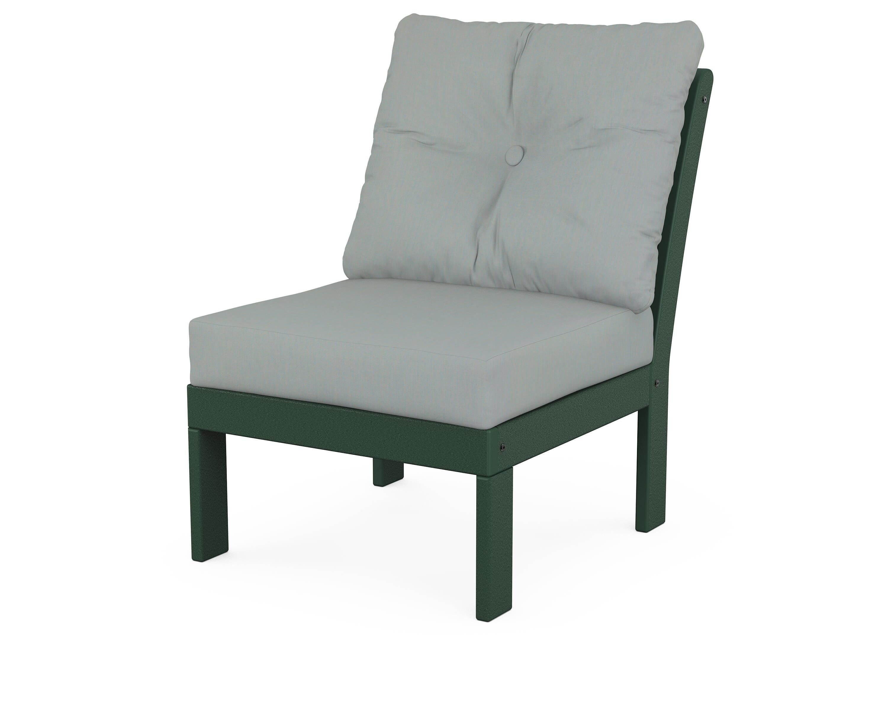 POLYWOOD® Vineyard Modular Armless Chair in Green / Spa