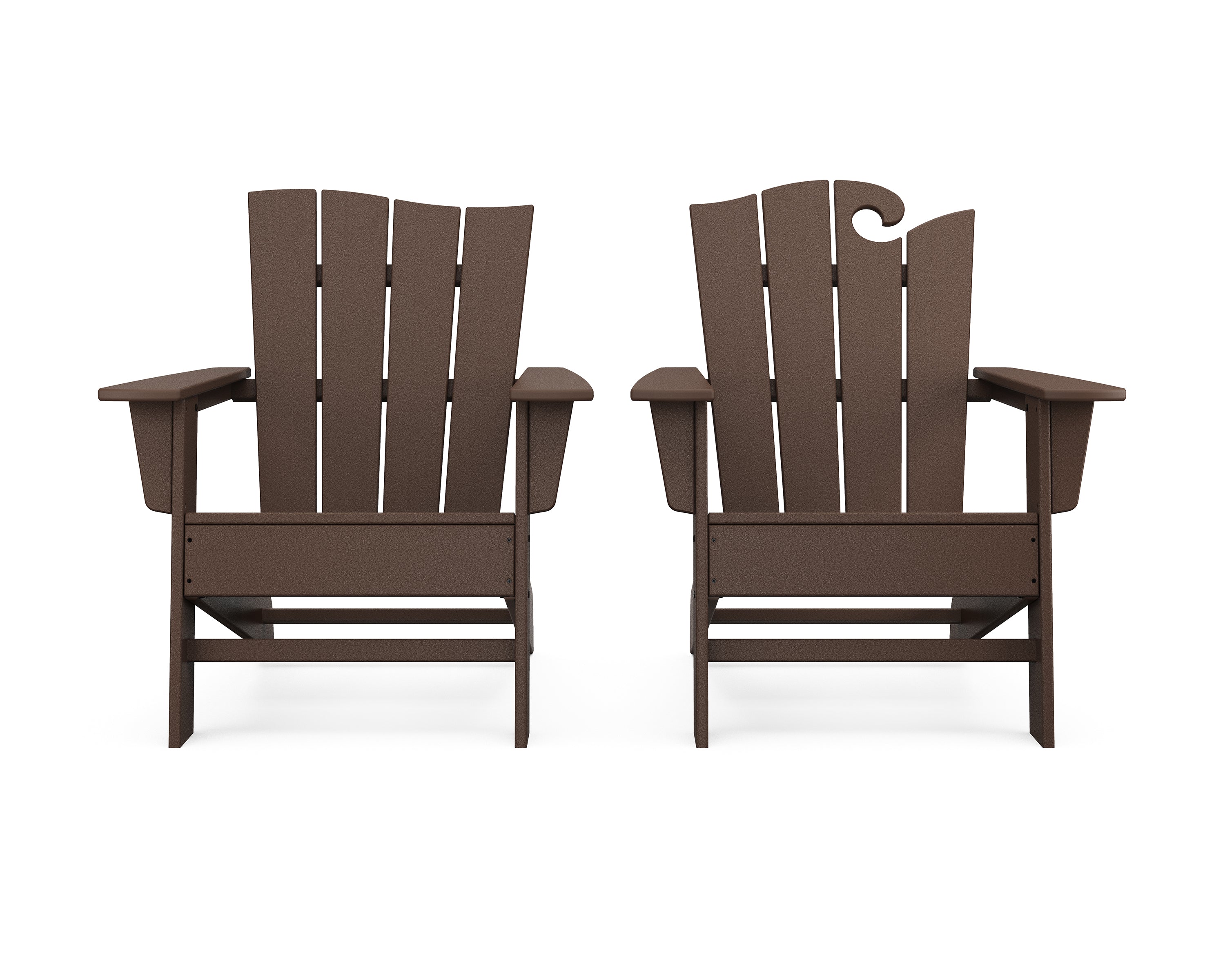 POLYWOOD® Wave 2-Piece Adirondack Set with The Wave Chair Left in Mahogany