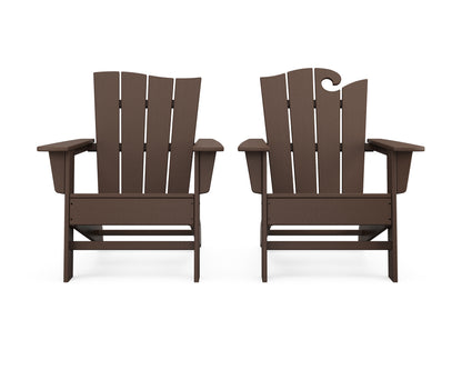 POLYWOOD® Wave 2-Piece Adirondack Set with The Wave Chair Left in Mahogany
