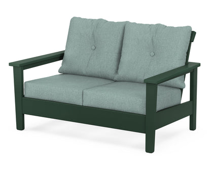 POLYWOOD® Prescott Deep Seating Loveseat in Green / Glacier Spa
