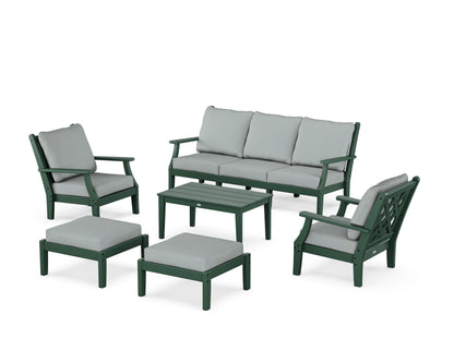 Country Living Wovendale 6-Piece Lounge Sofa Set in Green / Spa